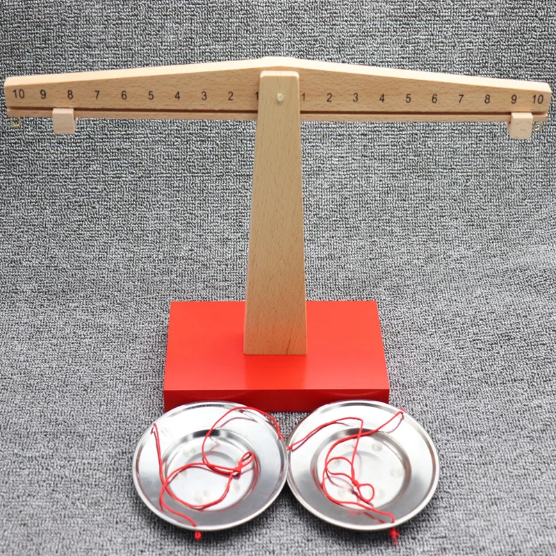 Деревянные весы Монтессори математическая игрушка сенсорные раннее образование