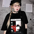 Женская футболка с коротким рукавом, Топ в стиле японского аниме Токийский Гуль, в готическом стиле, в стиле Харадзюку, свободная, в стиле хип-хоп, размера плюс