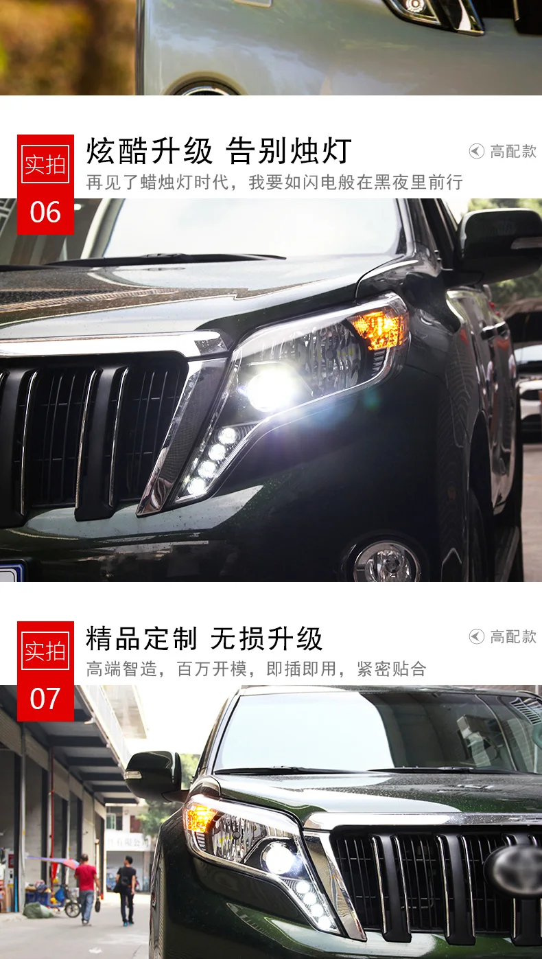 Автомобильный Стайлинг для Toyota- Prado светодиодный налобный фонарь светодиодный DRL Hid головной фонарь Ангел глаз биксенон двойной луч фары аксессуары