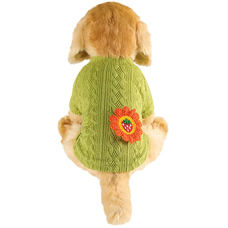 

Warm Dog Sweaters Fresh Pet Sweaters Comfortable Dog Clothes Cute Flower Sweaters Casual Pet Cotton Sweaters Dog Clothing Sale