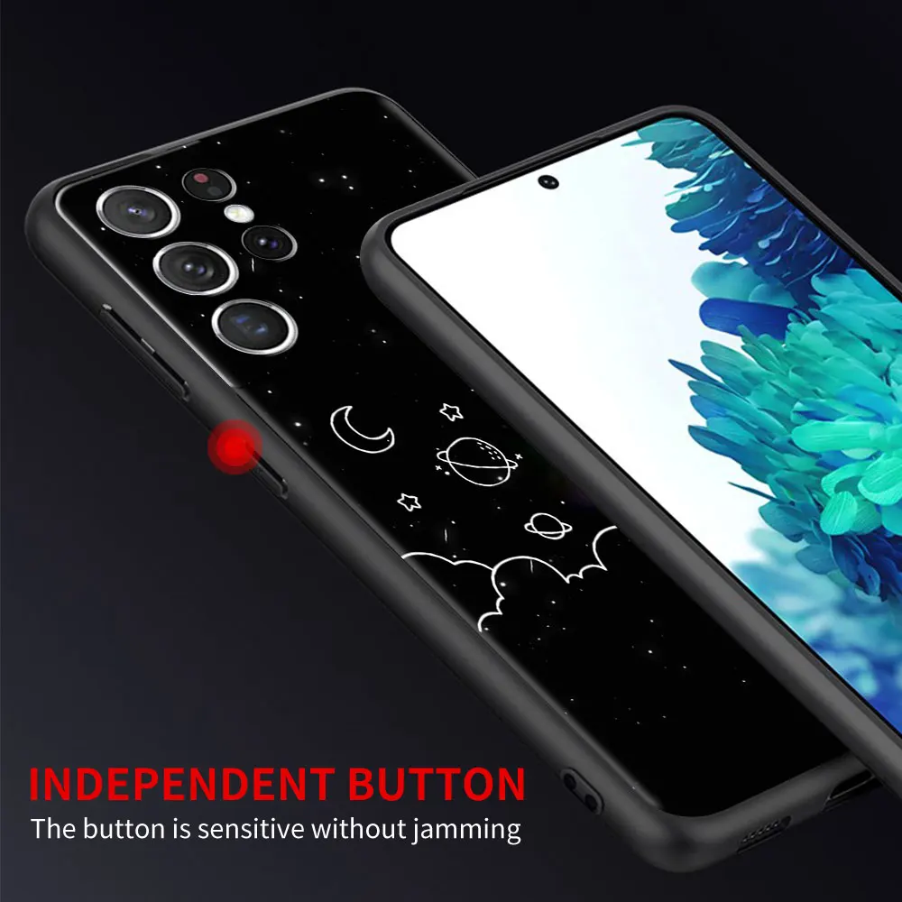 astronaut universe case for samsung galaxy s22 s21 ultra s20 fe s10 s9 s8 plus note 20 10 lite black soft phone cover free global shipping