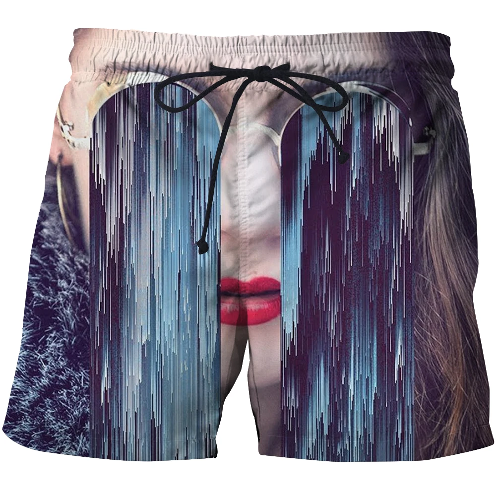 

Men's Summer Ink Printed Beach Shorts 3D Printing Art Doodle Quick Dry Pant Harajuku Funny Graphic Shorts Men's Sports Pants 6XL
