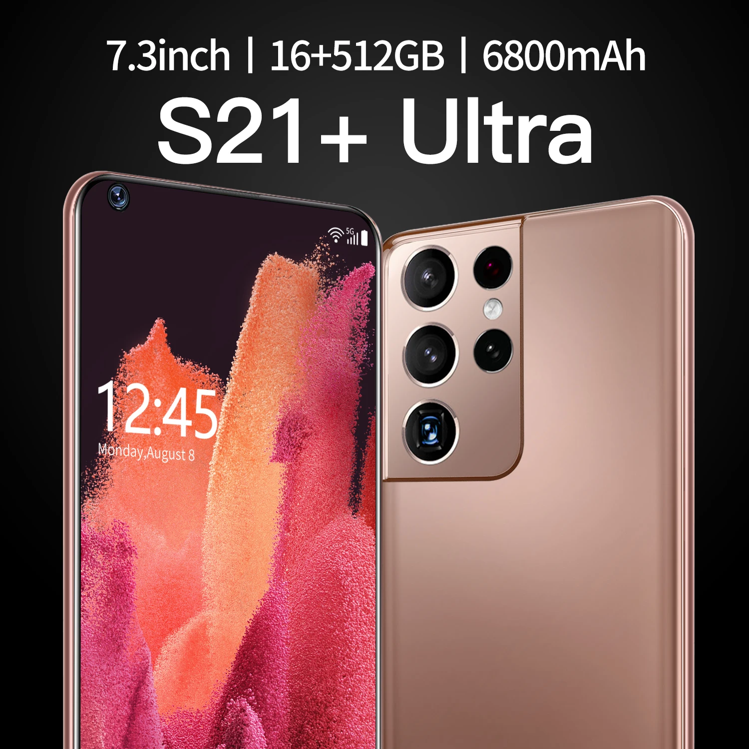 

Global Hot Sale S21+Ultra 7.3Inch 16GB 512GB New Smartphones 24MP+48MP Android 10 6800mAh Ten Core Really 4G 5G Dual SIM Unlock