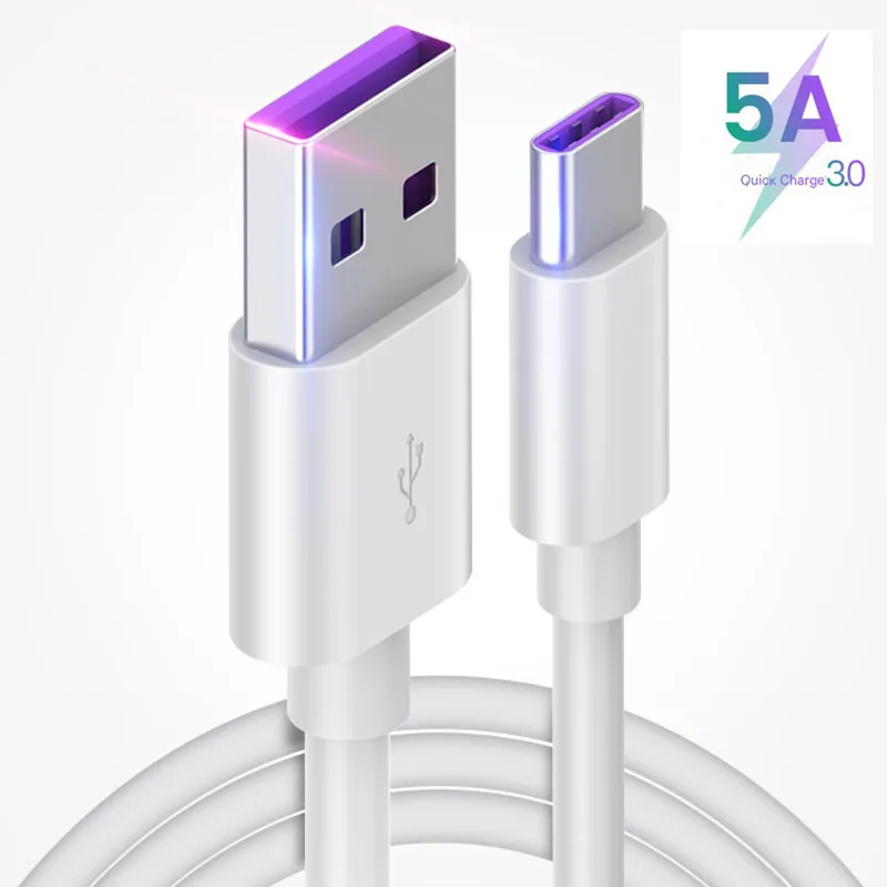 Кабель USB Type C 5A для Huawei P30 P20 Mate 20 Pro кабель быстрой зарядки QC3.0 USBC телефонный шнур
