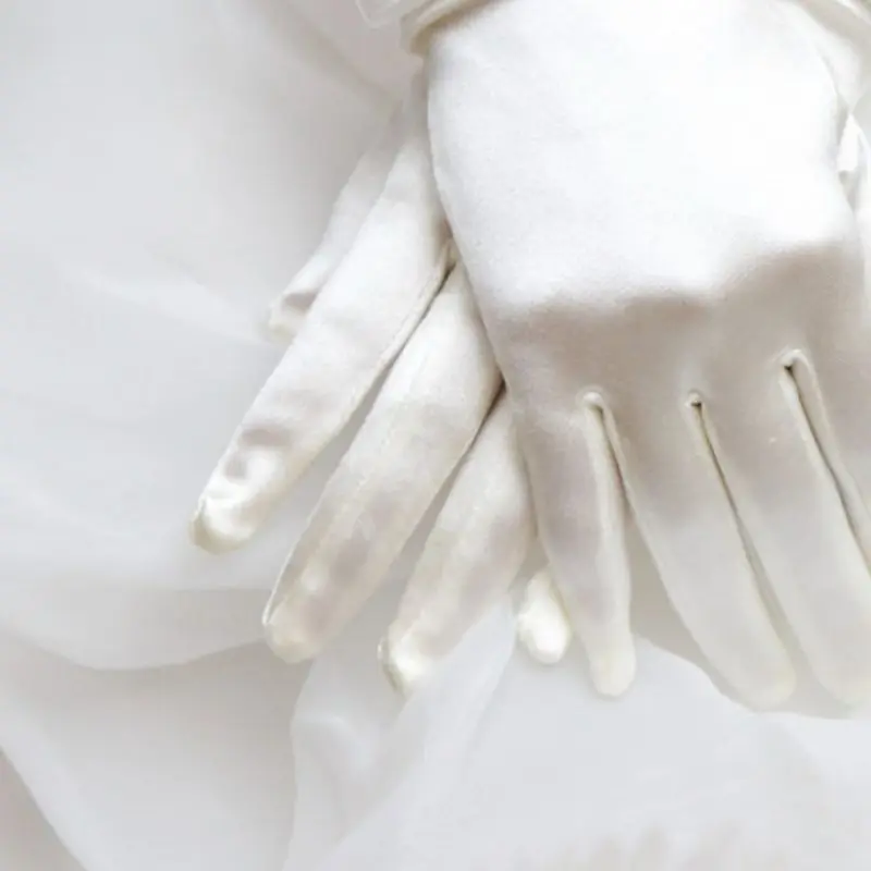 

Свадебные атласные Короткие перчатки для невесты из искусственного жемчуга с бисером двухслойный бант Принцесса на выпускной эластичные р...
