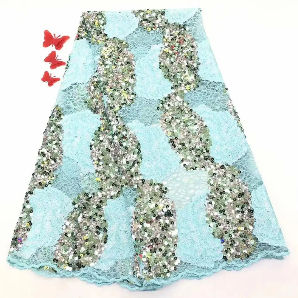 Beautiful Design Sequined Embroidered Lace Fabric For Women Party Dress/ African gold Sequins Guipure Net Material FD-1011 | Дом и сад