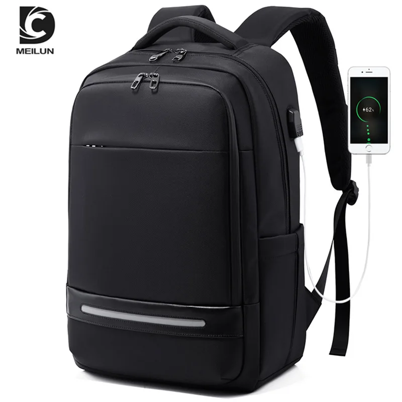 Black Dc·MeiLun,, Мужская Противоугонная сумка, рюкзак для ноутбука, usb зарядка, водонепроницаемый мужской бизнес рюкзак для путешествий, школьные рюкзаки для мальчиков - Цвет: Black