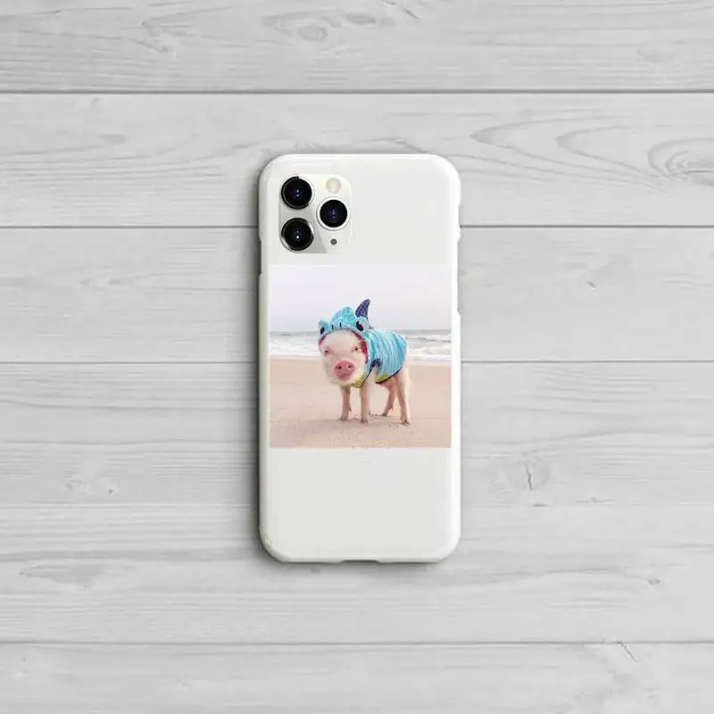 

Cute Little Pink Pet Pig Phone Case Candy Color White for iPhone 11 pro XS MAX 8 7 6 6S Plus X 5S SE 2020 XR
