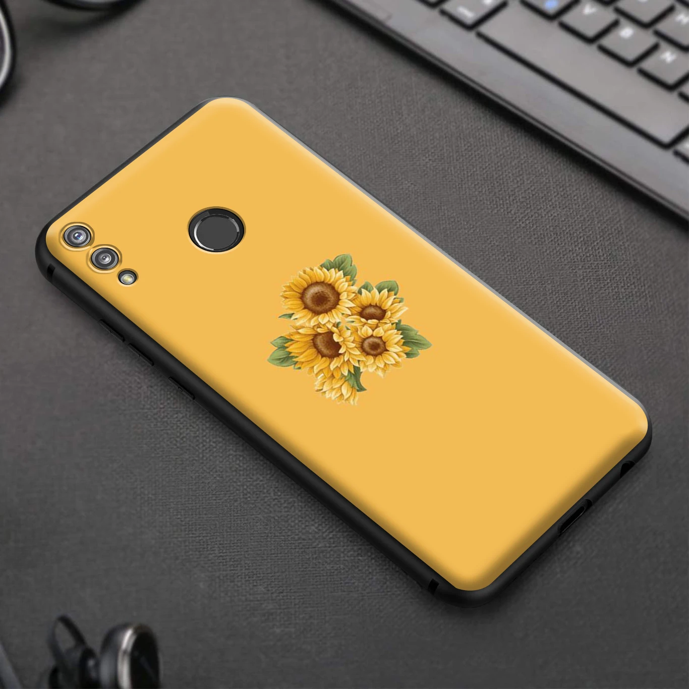 Красивый желтый подсолнух эстетический силиконовый чехол для Huawei Honor V30 30 8 8A 8X 8C 9