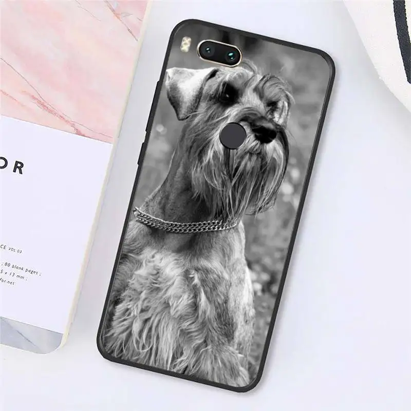 

Cute animalLovely Dogs Schnauzer Phone Case For Xiaomi Redmi note 7 8 9 t max3 s 10 pro lite Luxury brand shell funda coque