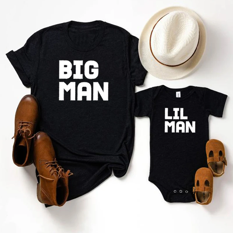 

Big Man Matching Father Baby Gift Set Dad and Baby Matching Shirt Dad Gift 2021 Boys Clothes Letter Fashion Plus Size Tee