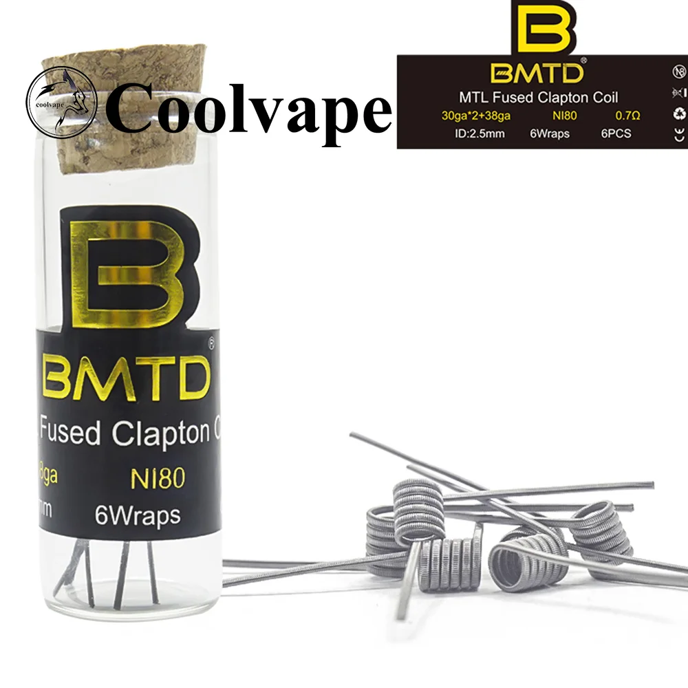 

Wolf Coolvape Tauren max rdta DIY MTL Ni80/A1/SS316L premade fused clapton mtl coils fit RDA/RDTA/RTA atomizer Vape