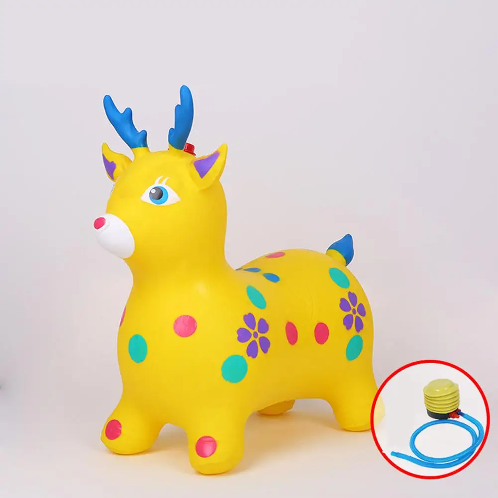 music cartoon deer Детская надувная игрушка для верховой езды, уличная детская утолщенная езда, гарцующая лошадь, игровой домик, игрушки, рождественский подарок - Цвет: music cartoon deer