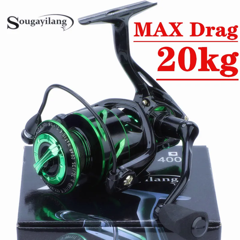 

Sougayilang New Fishing Reel Full Metal Spool Spinning Reel 12+1BB Max Drag Power Smooth Sea Carp Fishing Reel For Saltwater