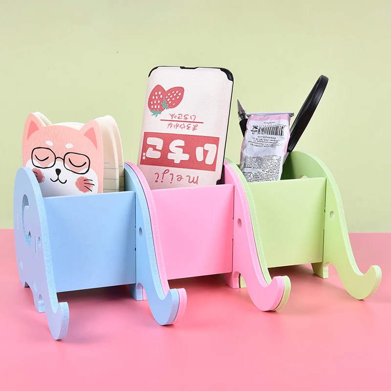 1pc elephant desk pen holder organizer pencil case stand for pens office accessories also for mobile phone pencil holder free global shipping