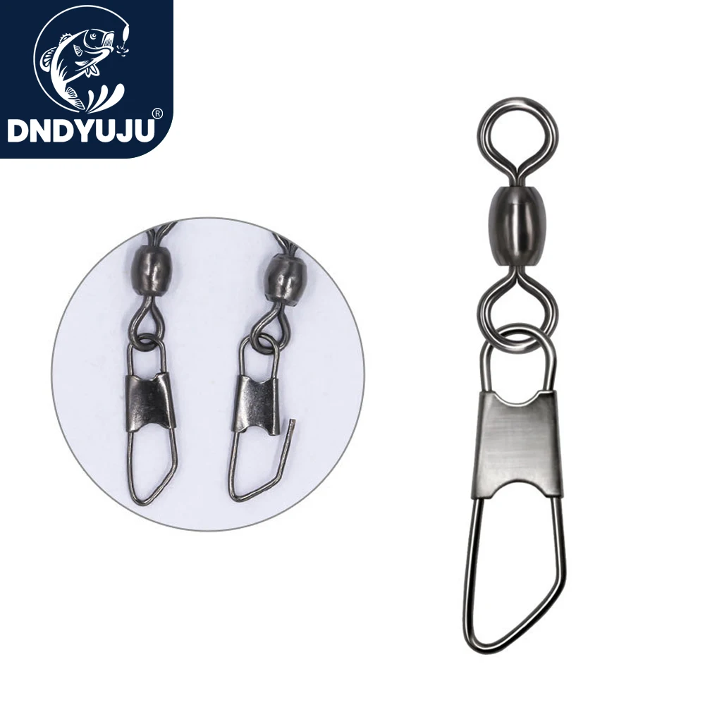 

DNDYUJU 10pcs Crane Swivels Fishing Connector Size 2/0#-10# Barrel Rolling Solid Ring For Fishhook Lure Link Tackle Fishing Tool