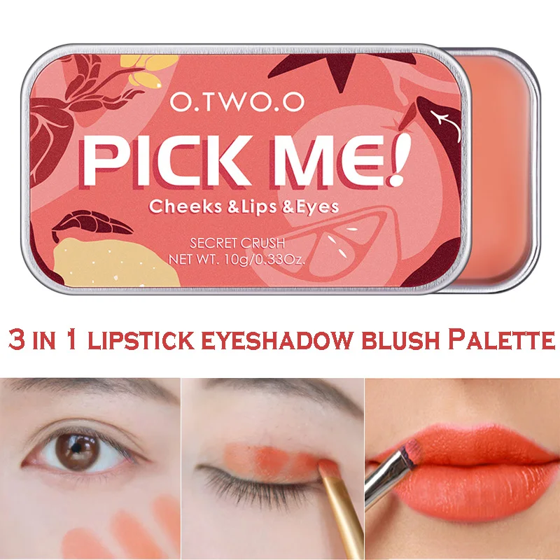 

Multi-Use Makeup Palette 3 In 1 Nude Lipsticks Blush Eyeshadow Waterproof Natural Face Blusher Matte Lip Tint Eye Shadow Cream