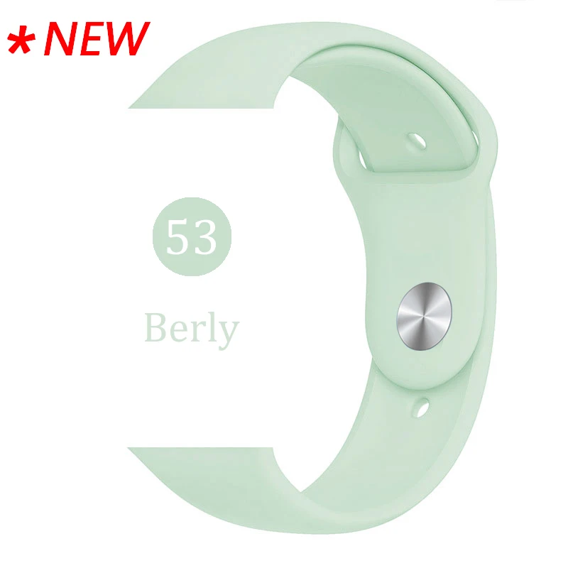 Мягкий силиконовый сменный спортивный ремешок для Apple Watch 5 4 3 2 1 38 мм 42 мм ремешок для часов Iwatch series 4 40 мм 44 мм - Цвет ремешка: 53 Berly