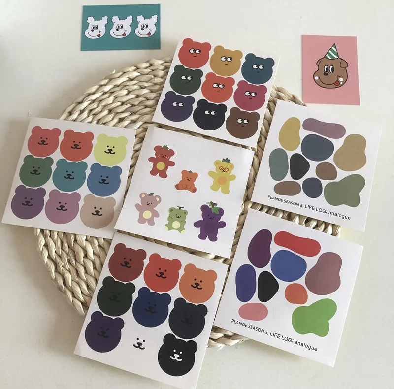 9 шт./упак. с героями мультфильмов в Корейском стиле радугой медведь виде