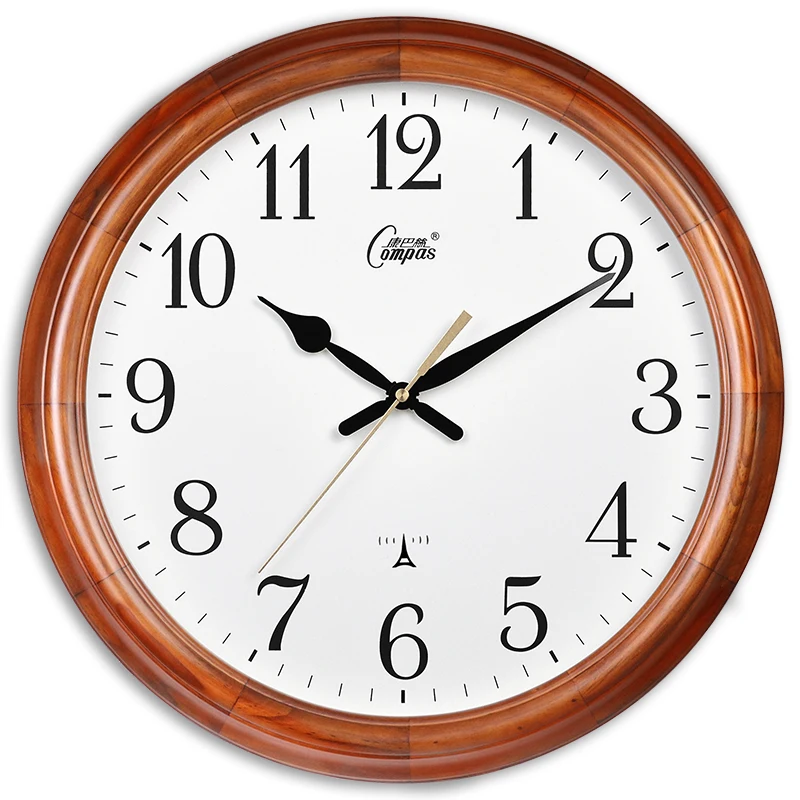 Living room wall clocks solid wood home fashion charts quartz mute atmosphere new Chinese European wave clock | Дом и сад