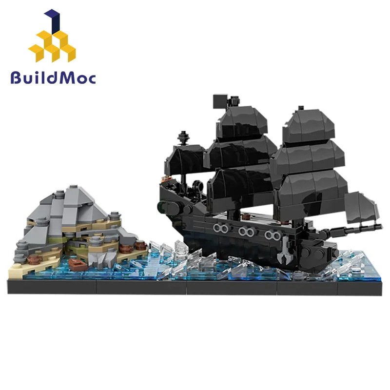 

MIni Pirate Harbor Sailing World Black Pearl Ship Building Blocks Pirate Ship Brick Model Building Blocks Children's Toys