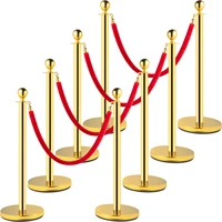 35 4 inch goldsilver crowd control stanchion posts queue redblack velvet rope line barriers with stable base for stadium