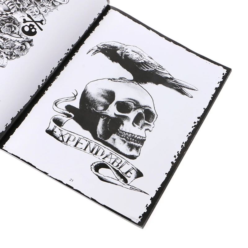 

Tattoo Book 76 Pages Skull Sketch Design Flash Tattoo Art Microblading Supply A4