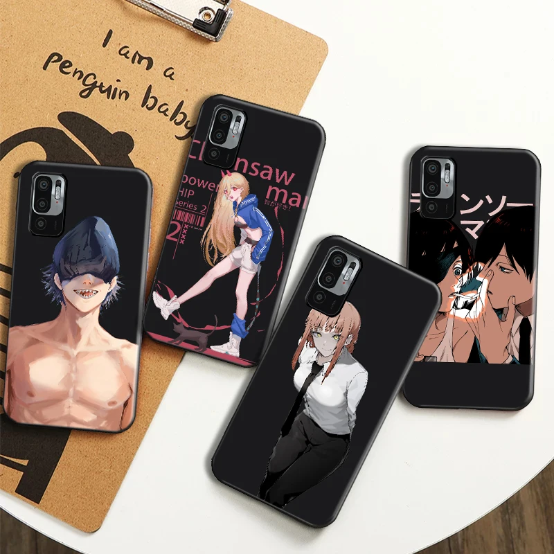 

Chainsaw Man Anime Phone Case For Xiaomi Redmi Note 10 5G Note 10T 5G Makima Aki Pahwa Back Cover Soft TPU Funda Coque Cases
