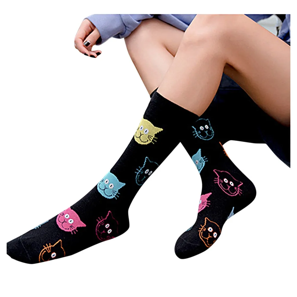 Милые Носки моющиеся Модные Женские хлопковые 1 пара зимние С животными|Носки| |