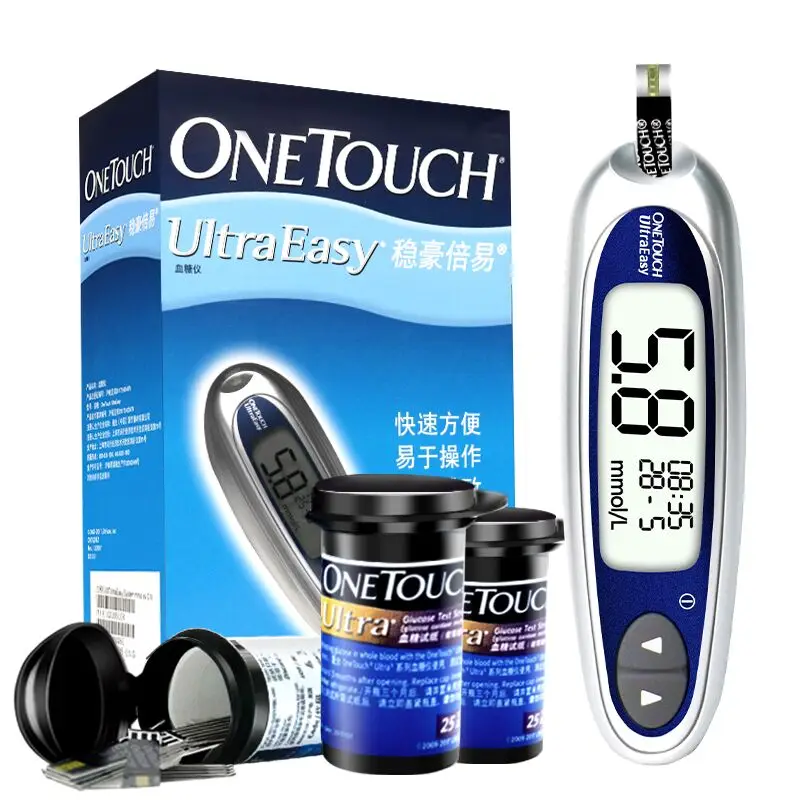 

Onetouch ультра легкий мини-комплект глюкометр для измерения уровня сахара в крови диабетический 100 тестовый полосок домашний диабетический ин...