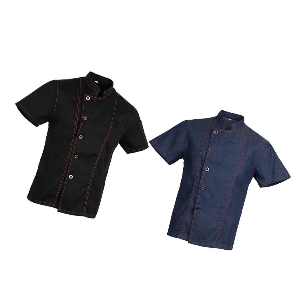 2 шт. джинсовая куртка для шеф-повара унисекс | Тематическая одежда и униформа