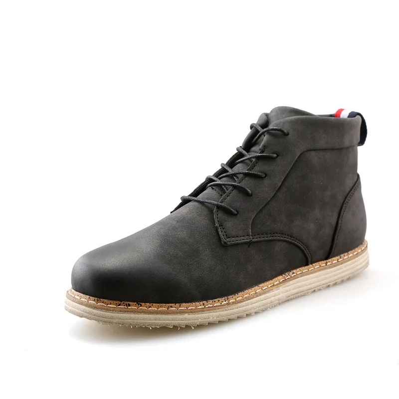 

AQ705 autumn new Martin boots men's leather round toe platform high-top boots flat outdoor casual men's leather boots Men Botas