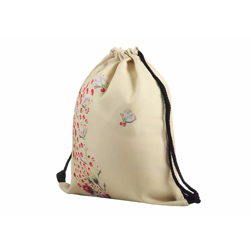 

Simple Printing Bunch Pocket Travel Wash Bag Girl Cell Phone Cosmetic Drawstring Storage Bag Women's Literature and Art Ackpack