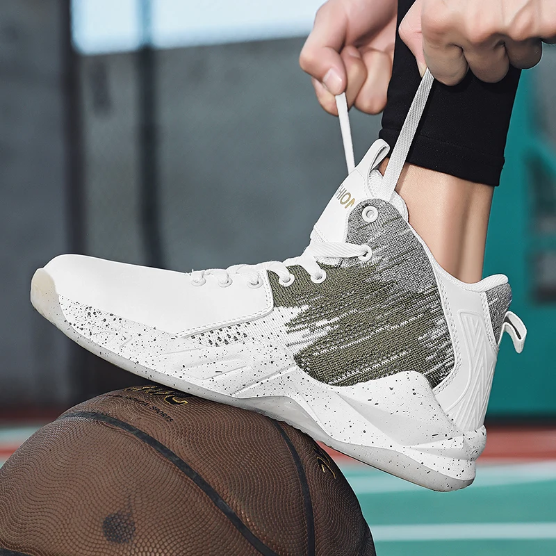 

Mens Retro Basketball Shoes Comfortable High-top Basketball Sneakers Lace-up Sports Gym Ankle Boots Shoes Zapatillas De Hombre