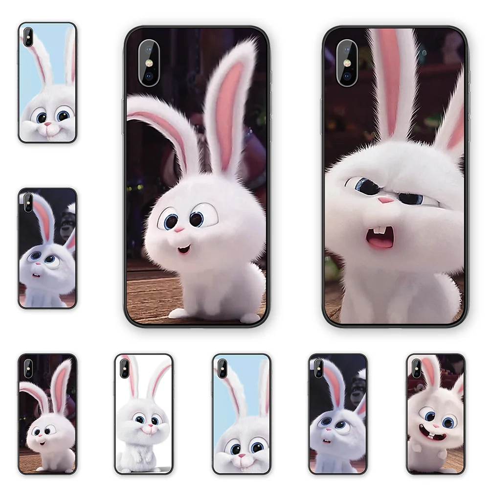Роскошный мягкий силиконовый чехол из ТПУ с изображением кролика для iPhone X XS XR MAX 5