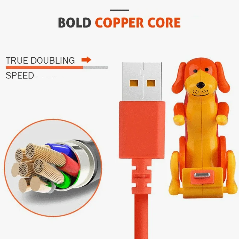 Dog Charger Cable Fast Portable Lovely Small Grappige Humping USB Data for Apple Android Smartphone Line New | Электроника