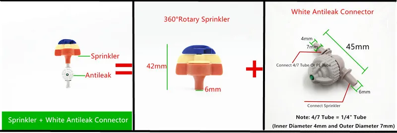 20 шт. вращающийся микро-спринклер с антикапельным аграрным автоматический