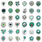 5 шт.лот новые ювелирные изделия с застежкой зелёные кристаллы Дерево Сердце Стрекоза Кнопки DIY Имбирные Подвески подходят для браслета 18 мм