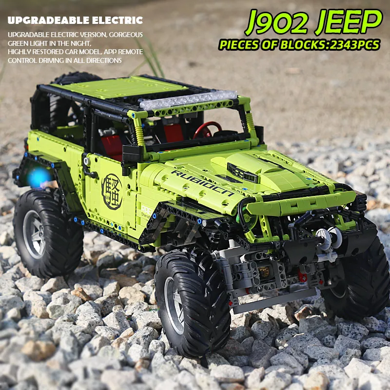 J902 технические автомобиль совместим с MOC 5140 зеленый SUV внедорожный модель