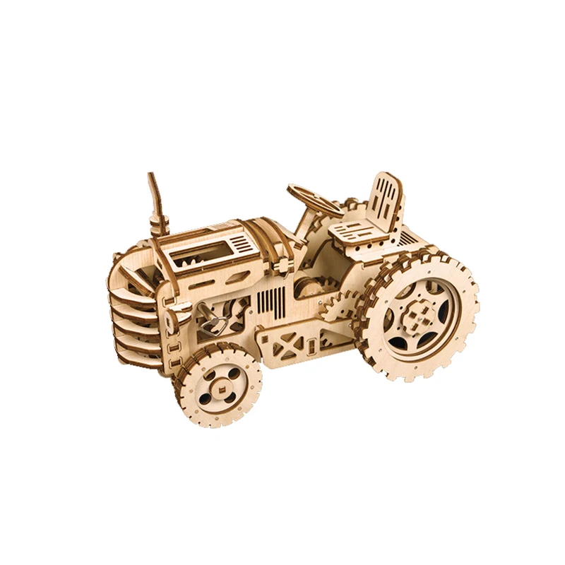 A 3D Wooden Train Airship Tractor Puzzle Games Assembly Model Kits Toys For Children Kids Girls Birthday Gift - Цвет: A