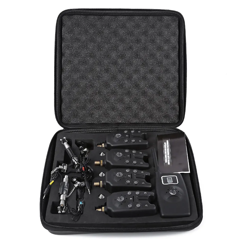 Беспроводной цифровой сигнализатор Outlife для рыбалки с ЖК дисплеем 1 приемник 4