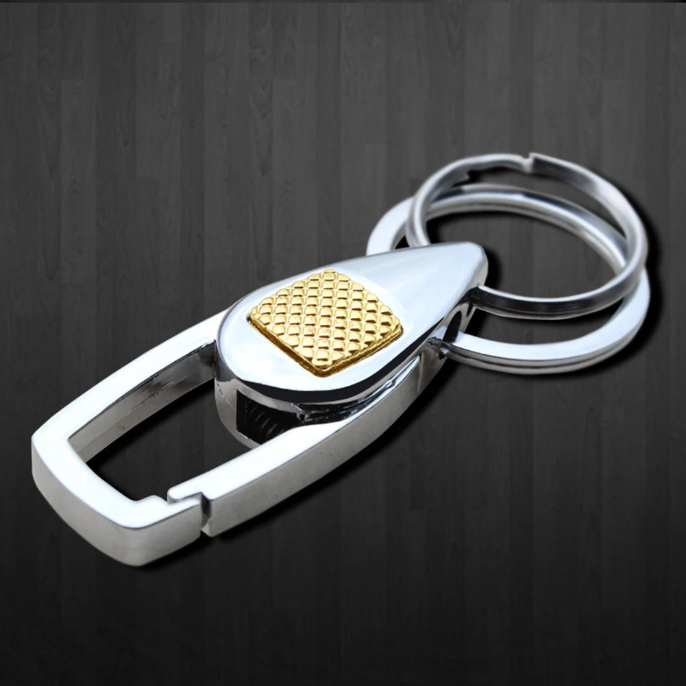 Stylish Men's Metal Double Ring Car Keychain Keyring Belt Bag Pendant Gift New | Украшения и аксессуары