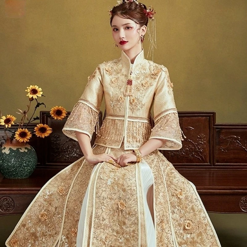 

Chinese Hanfu Wedding Dress Set for Bride Women Ancient Chinese Costume