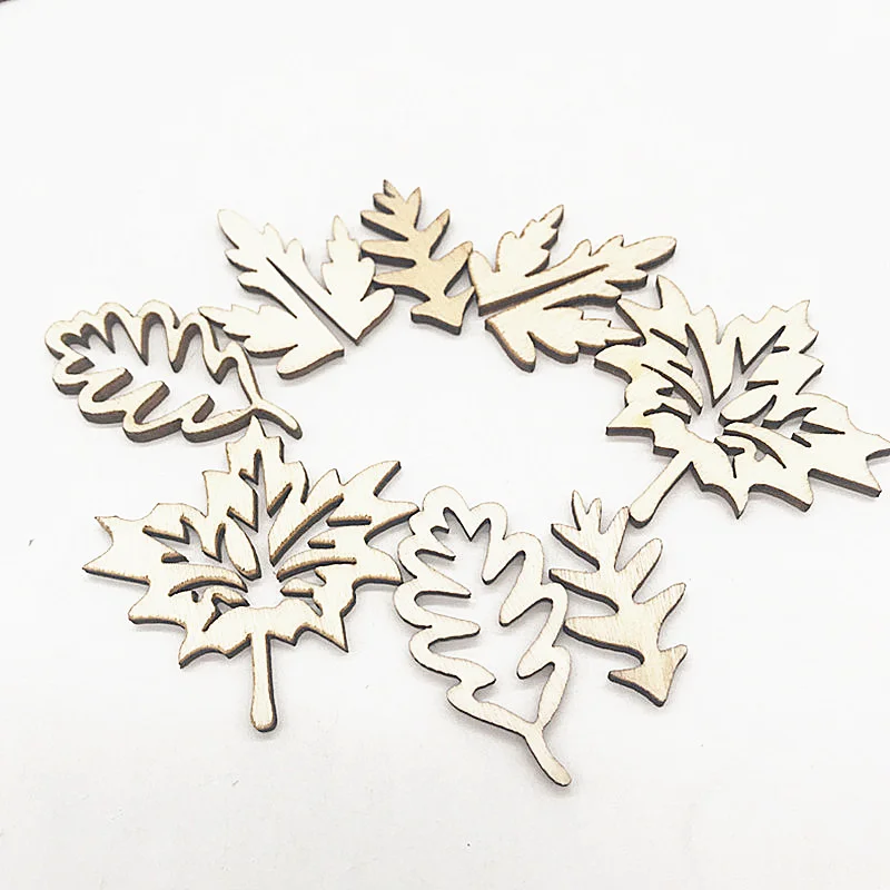 50 шт смешанные цвета в форме листьев лазерная резка и под любую индивидуальную