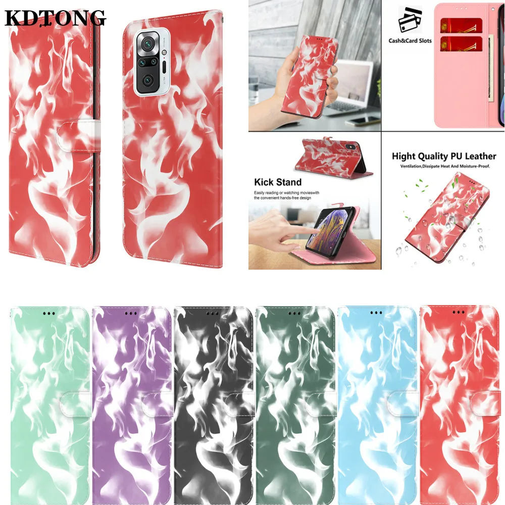 

Leather Phone Case for Xiaomi Redmi Note 9 8 10 4G Pro 9T 8T 9A 9C Coque Cloud Patterns Flip Wallet Shockproof Protect Cover