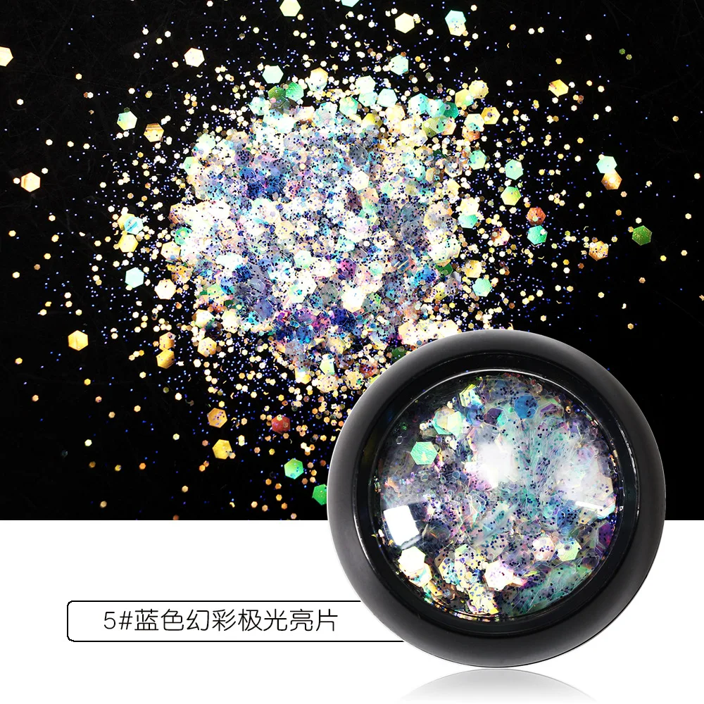Макияж Блеск Тени для век хлопья Блестящий 3d Цвет яркая корейская косметика