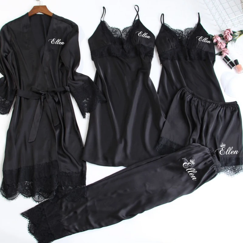 Халат кимоно Женский с кружевной отделкой комплект свадебного халата для