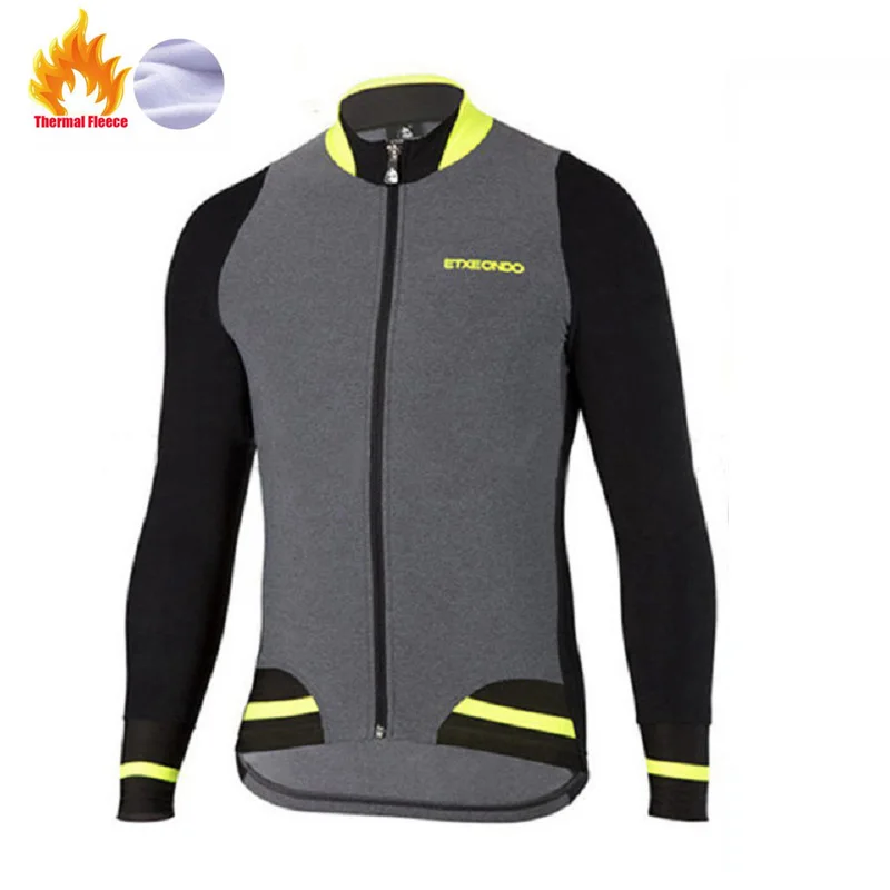 2019 длинные Etxeondo рукав Термальность флис Велоспорт Джерси гоночный зимняя одежда
