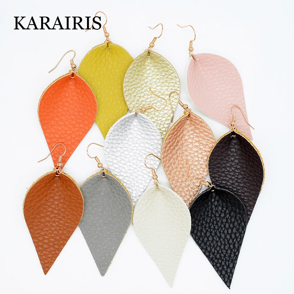 Женские серьги с листьями KARAIRIS серьги-подвески из искусственной кожи 2020 |