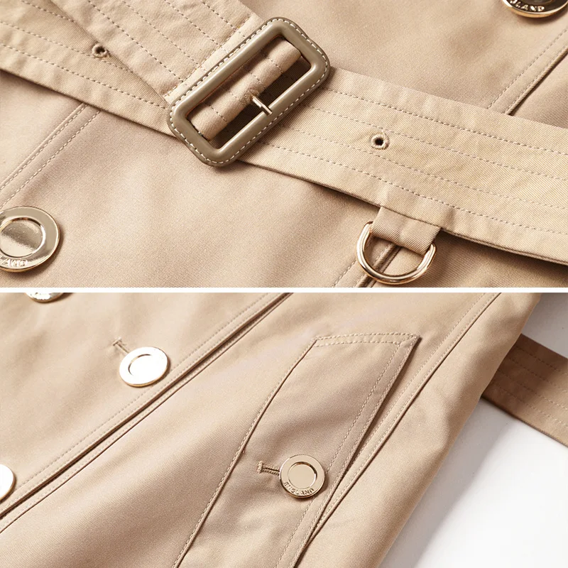 Женский демисезонный тренчкот BURDULLY модная повседневная облегающая двубортная